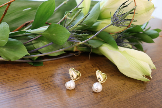 Heart Pearl Earrings